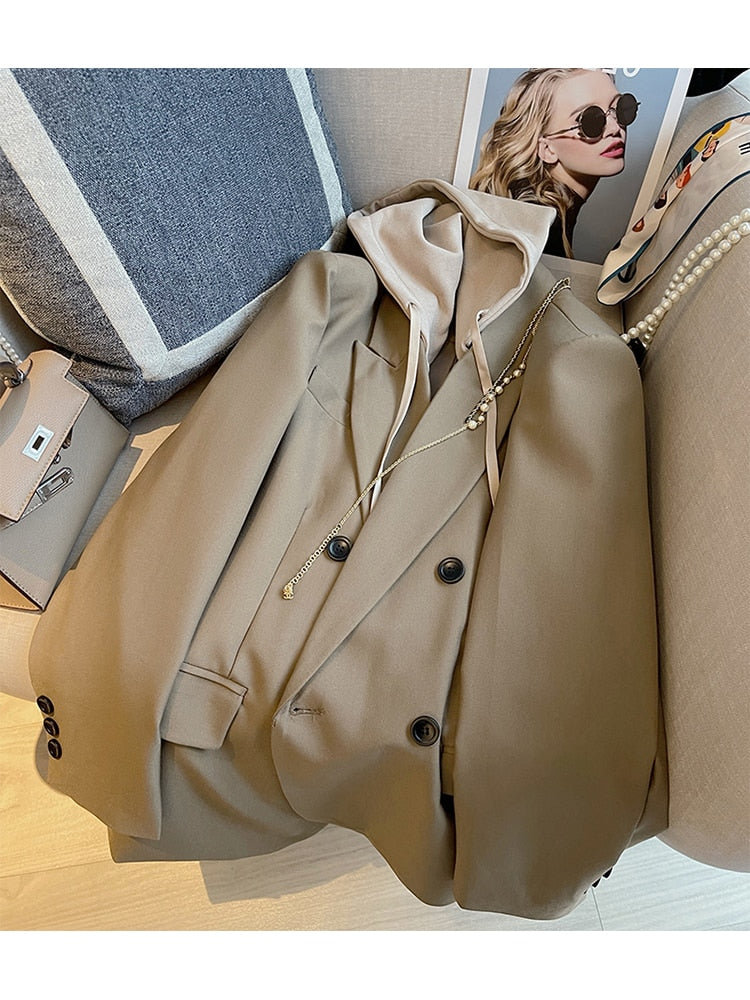 Heidi-Mode | Oversized Blazer Mit Kapuze Für Damen