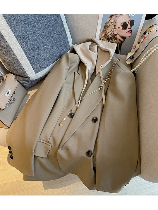 Heidi-Mode | Oversized Blazer Mit Kapuze Für Damen