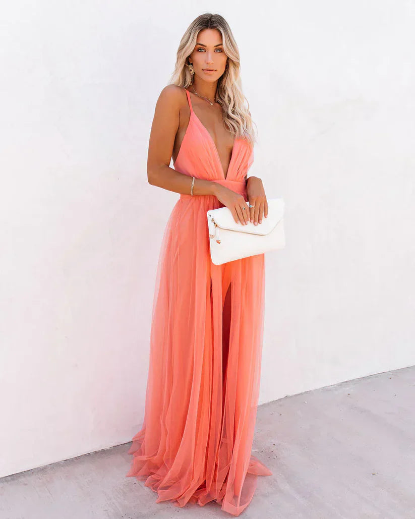 langes kleid 'petal dust' (staub von blütenblättern)