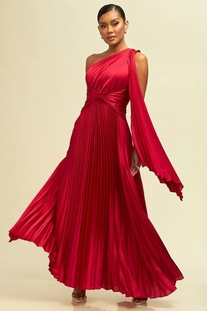 Heidi-Mode | Ein Langarm Falten Backless Maxi Kleid