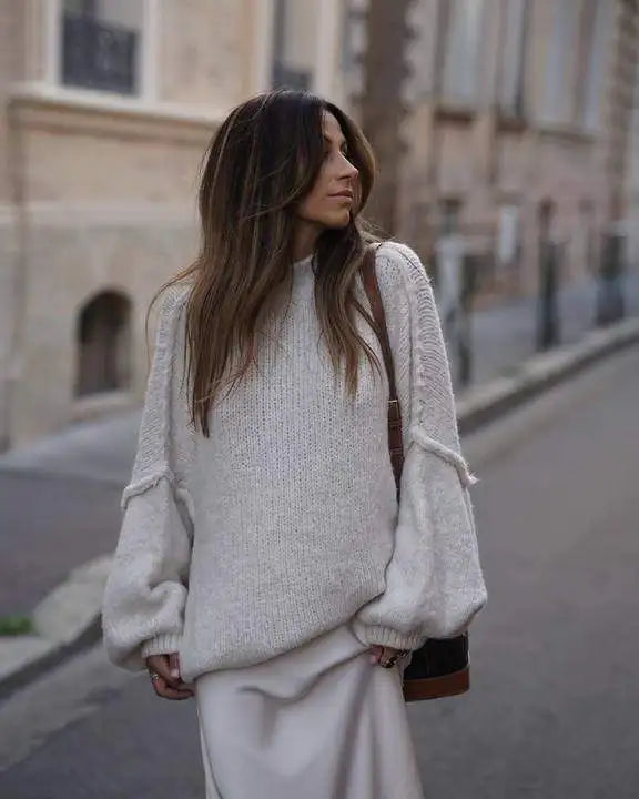 Heidi-Mode - Flauschiger Oversize Strickpullover
