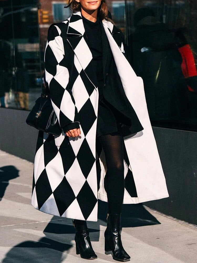 Heidi-Mode | Langer Mantel Mit Reverskragen Für Damen