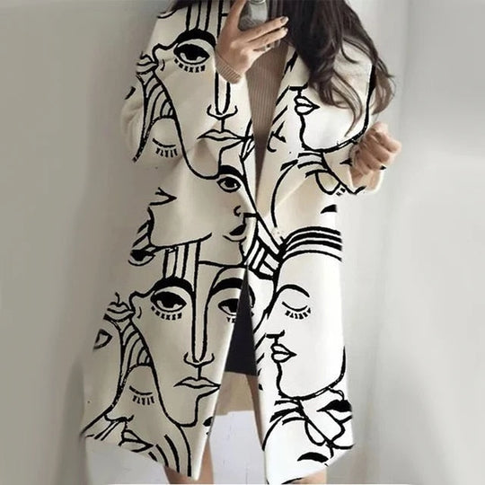 Heidi-Mode | Langer Mantel Mit Reverskragen Für Damen