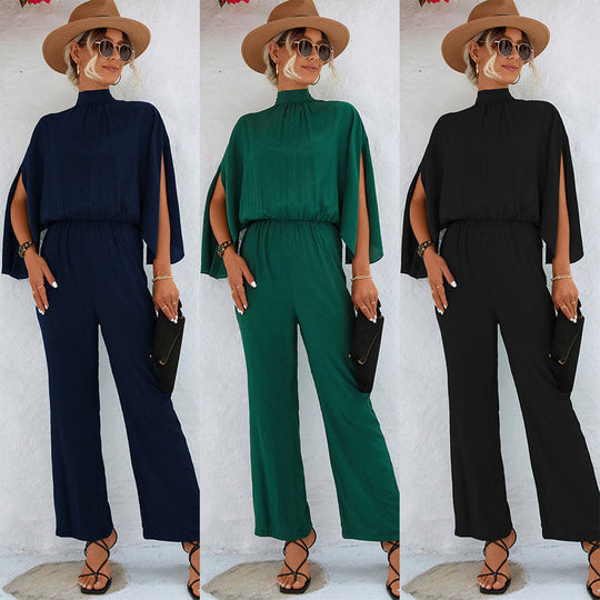 elegante Jumpsuit mit lockeren Fledermausärmeln