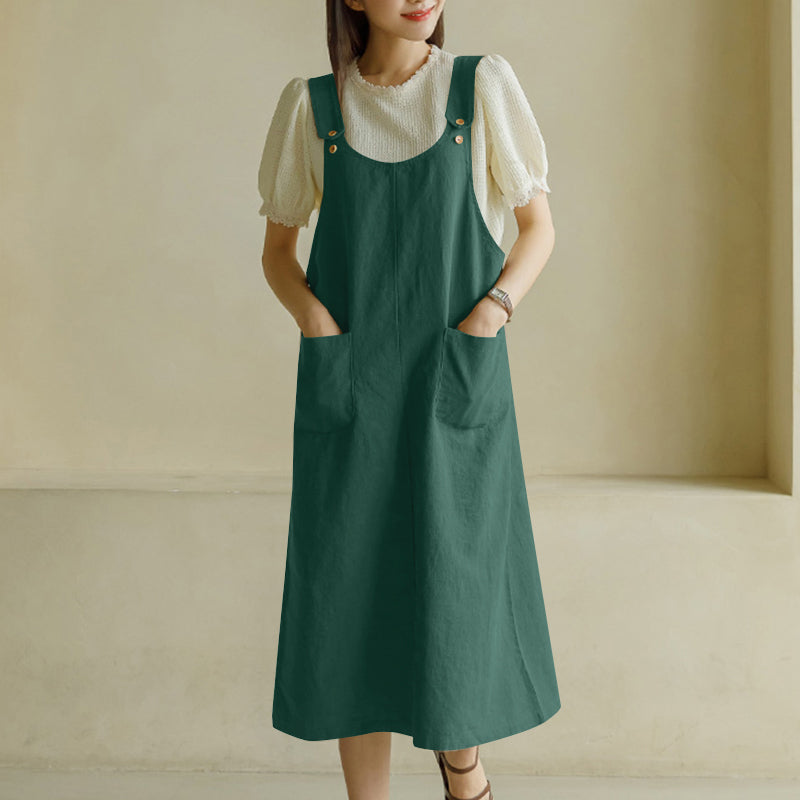 Heidi-Mode | Trendy Übergröße Gartenkleid mit Taschen