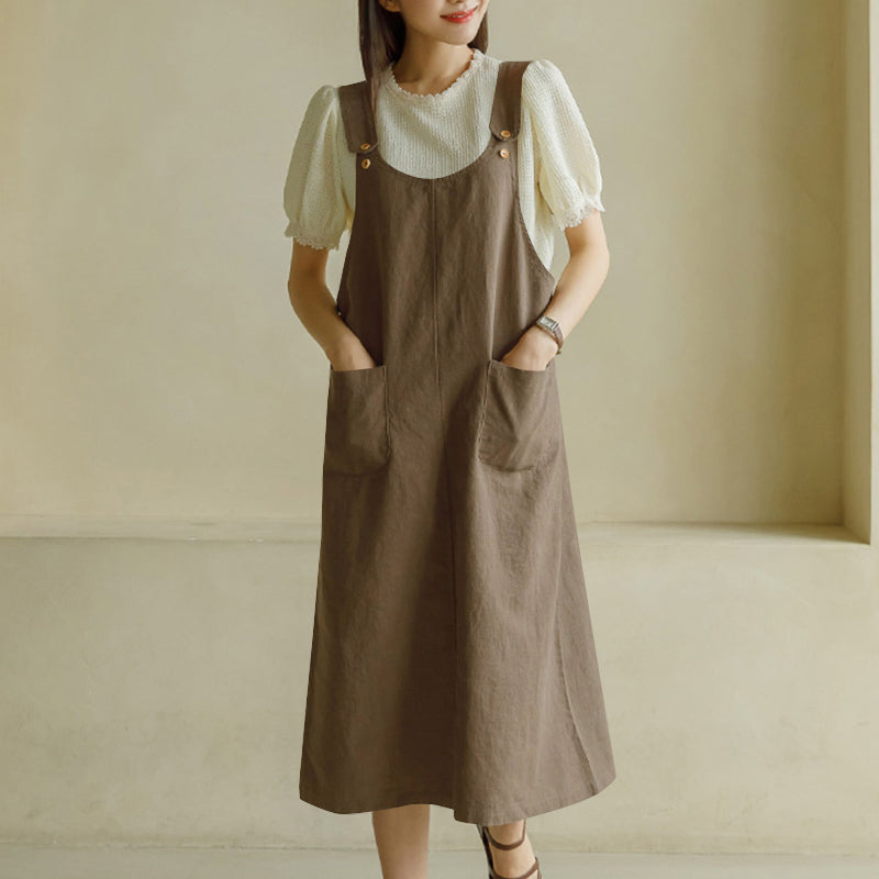 Heidi-Mode | Trendy Übergröße Gartenkleid mit Taschen