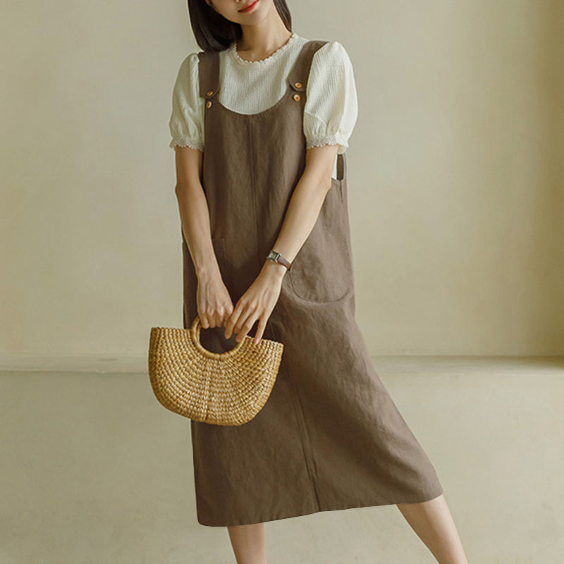 Heidi-Mode | Trendy Übergröße Gartenkleid mit Taschen