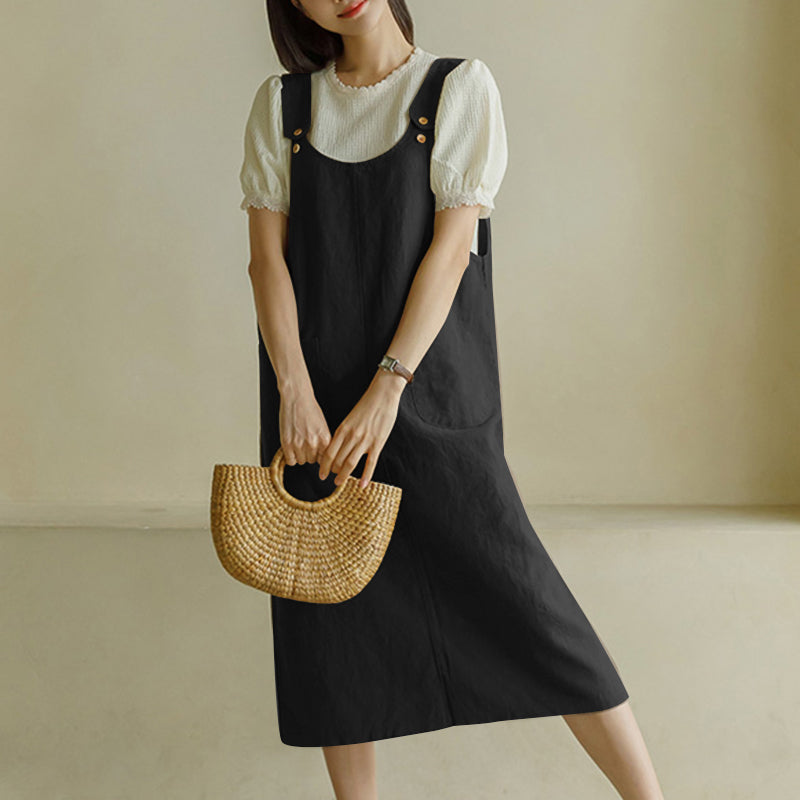 Heidi-Mode | Trendy Übergröße Gartenkleid mit Taschen