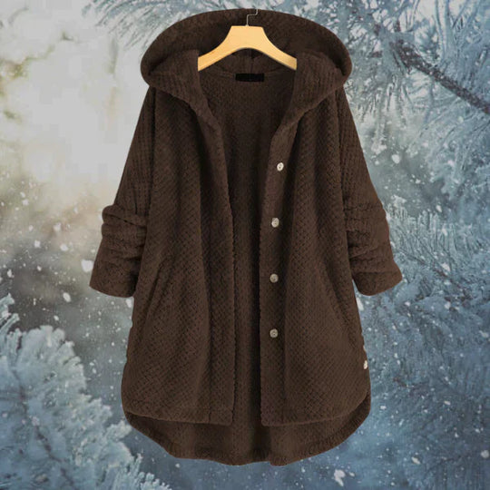 Elegante fleecegefütterte Jacke mit Kapuze