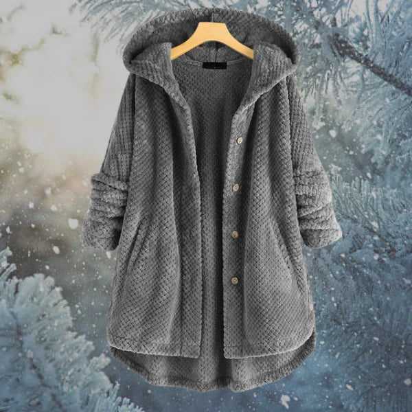 Elegante fleecegefütterte Jacke mit Kapuze