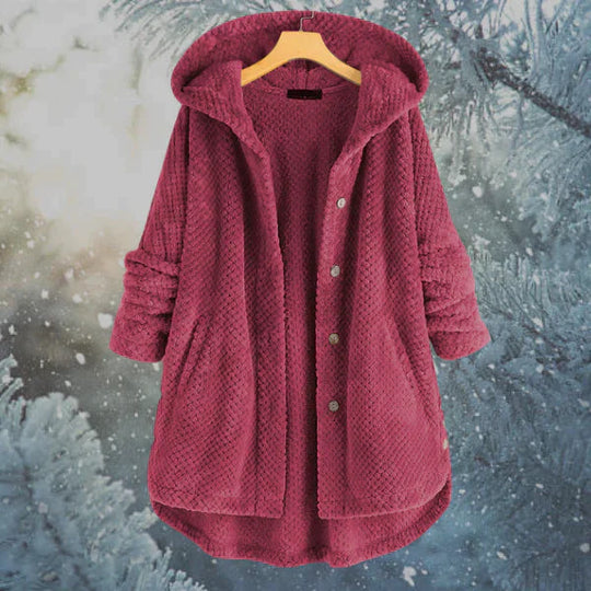 Elegante fleecegefütterte Jacke mit Kapuze