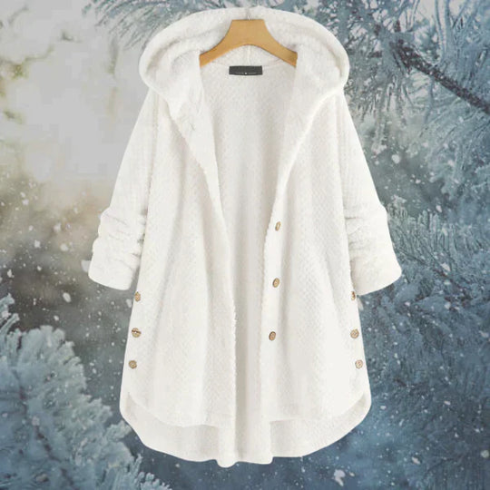 Elegante fleecegefütterte Jacke mit Kapuze