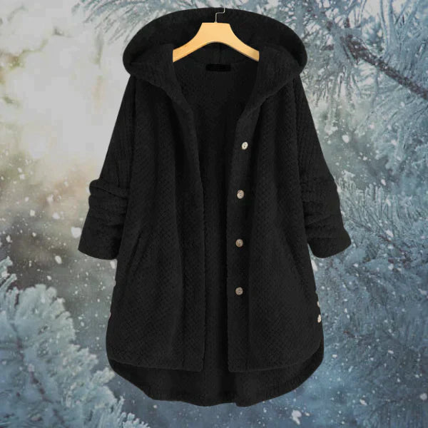 Elegante fleecegefütterte Jacke mit Kapuze