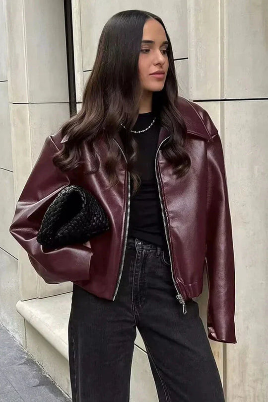 Heidi-Mode | Übergröße Kunstlederjacke