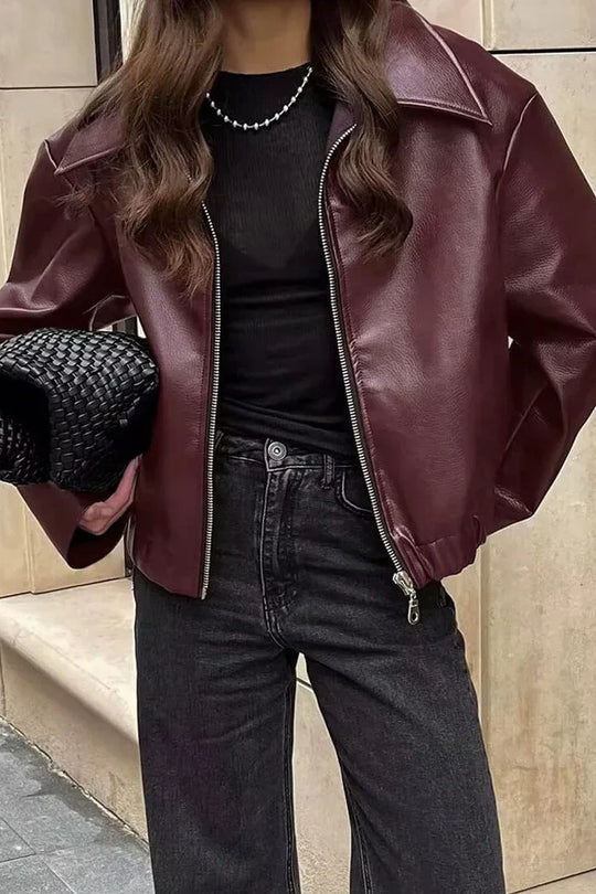 Heidi-Mode | Übergröße Kunstlederjacke