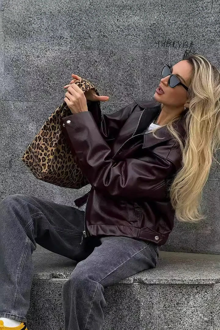 Heidi-Mode | Übergröße Kunstlederjacke