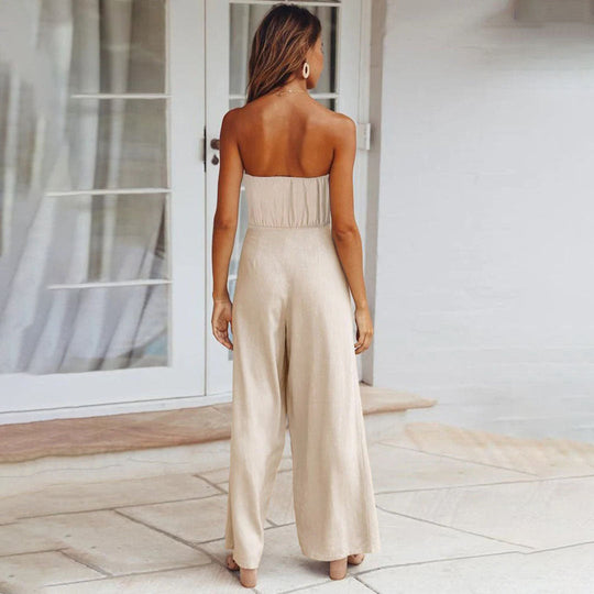 strapless jumpsuit mit elastischem Bund