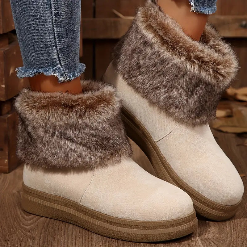 Heidi-Mode | Damenstiefel Gefüttert mit Polar, Bis Zur Mitte Der Wade, Rutschfeste Sohle, Slip-On