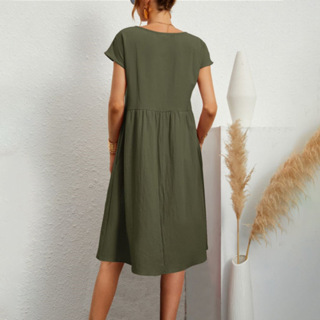 Heidi-Mode | Klassisches Rundhals Midi Kleid