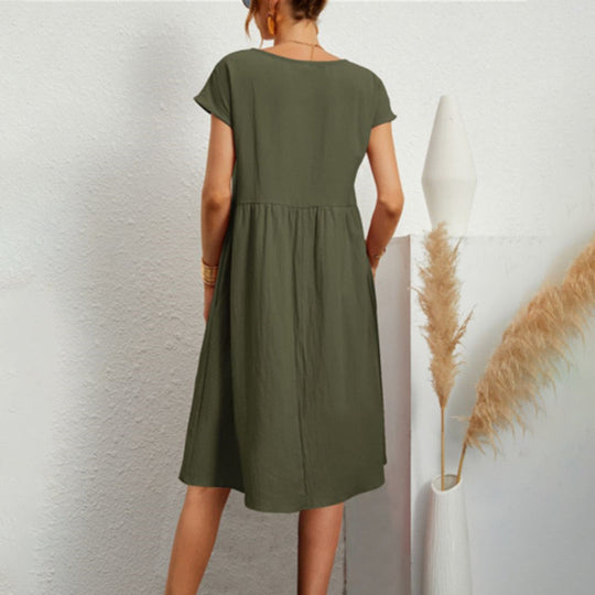 Heidi-Mode | Klassisches Rundhals Midi Kleid