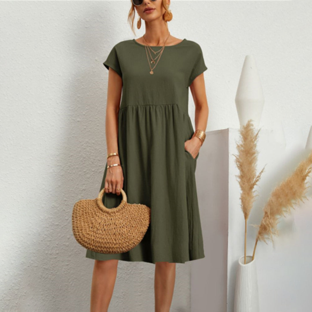Heidi-Mode | Klassisches Rundhals Midi Kleid