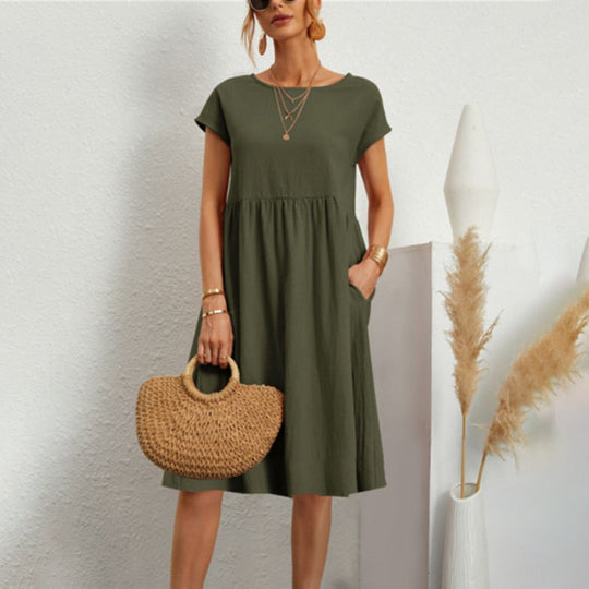 Heidi-Mode | Klassisches Rundhals Midi Kleid