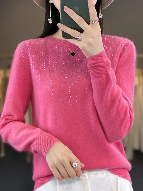 Glänzender Pullover