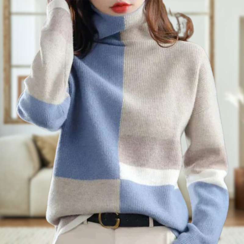 HeidiMode | Elegante Blau/Weiß-Kombination Pullover