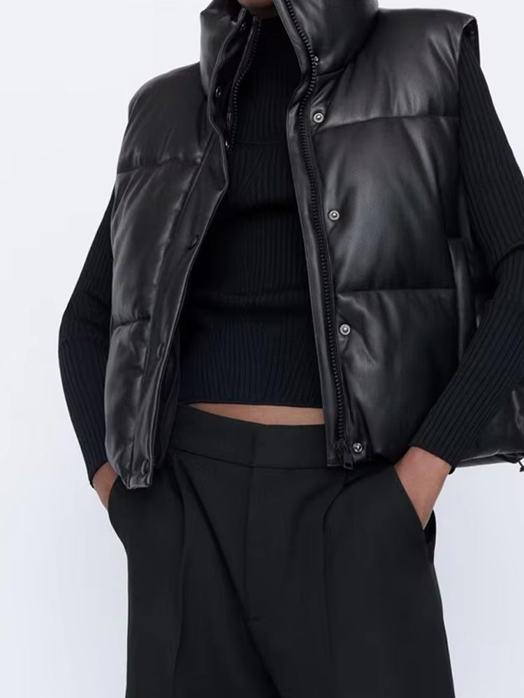 Leder Bodywarmer für Damen