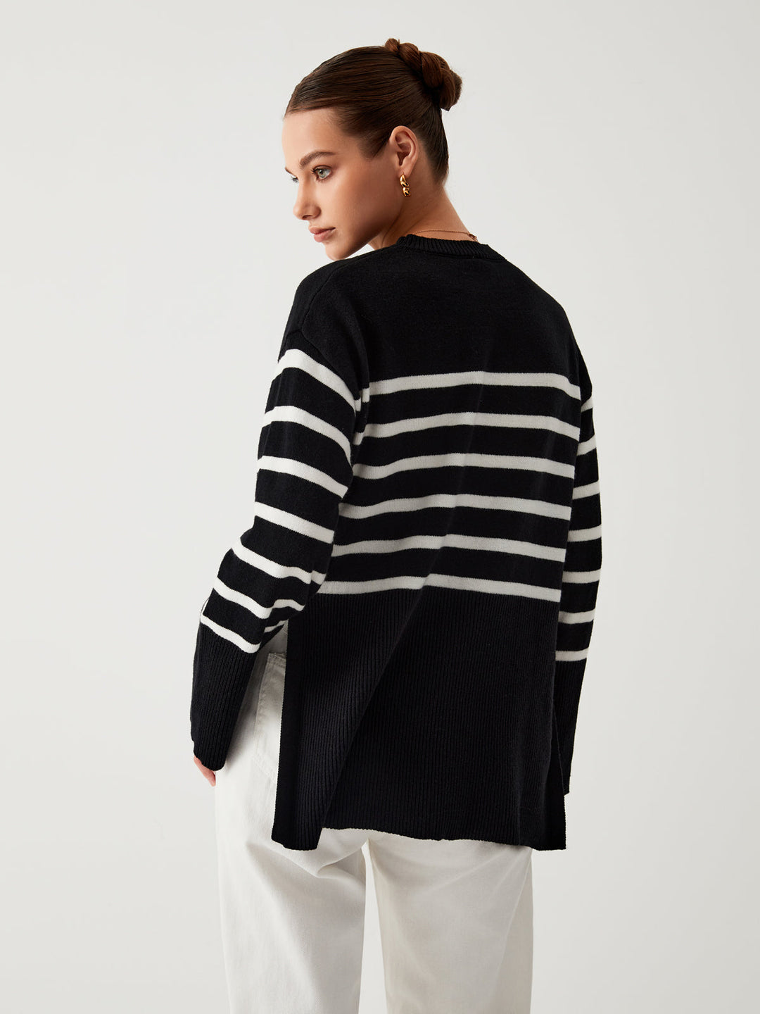 Übergroßer Pullover mit Streifen