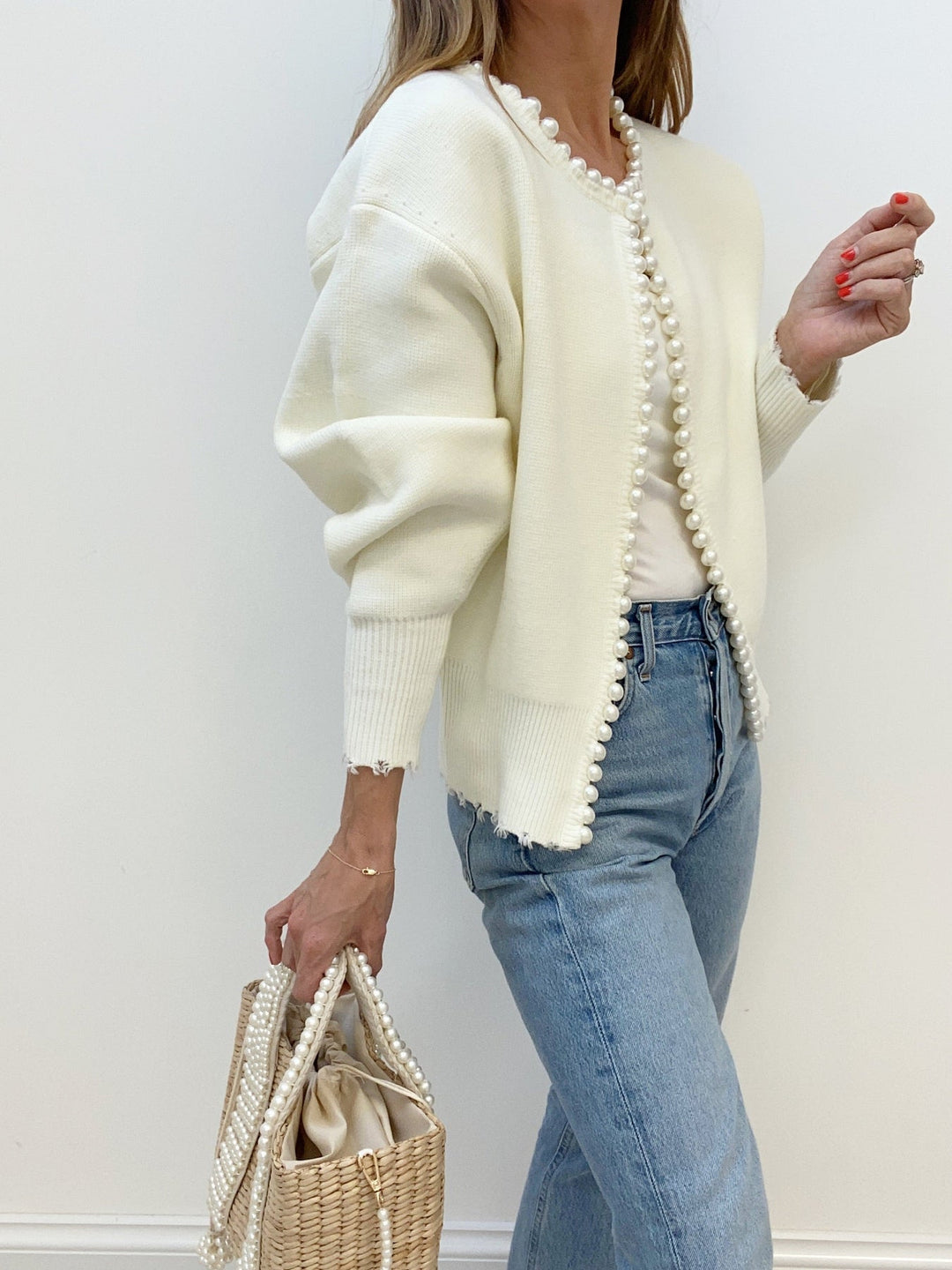 Heidi-Mode | Strickjacke mit Perlen