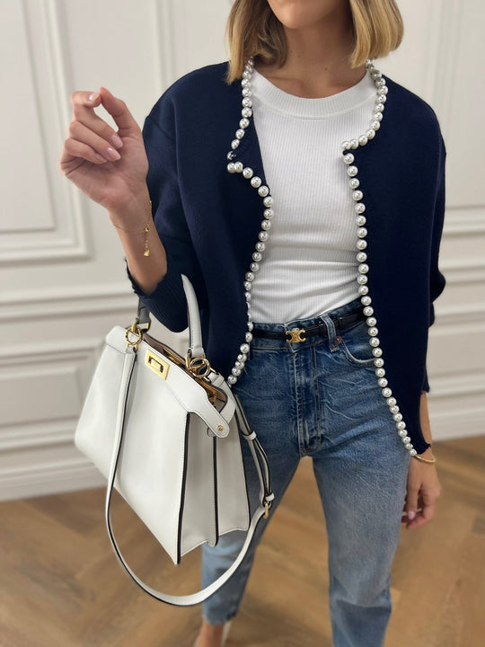 Heidi-Mode | Strickjacke mit Perlen