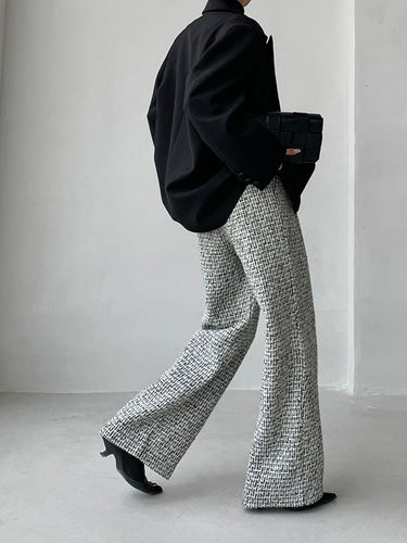 Heidi-Mode | Elegante Tweed-Kleidhose mit Weitem Bein