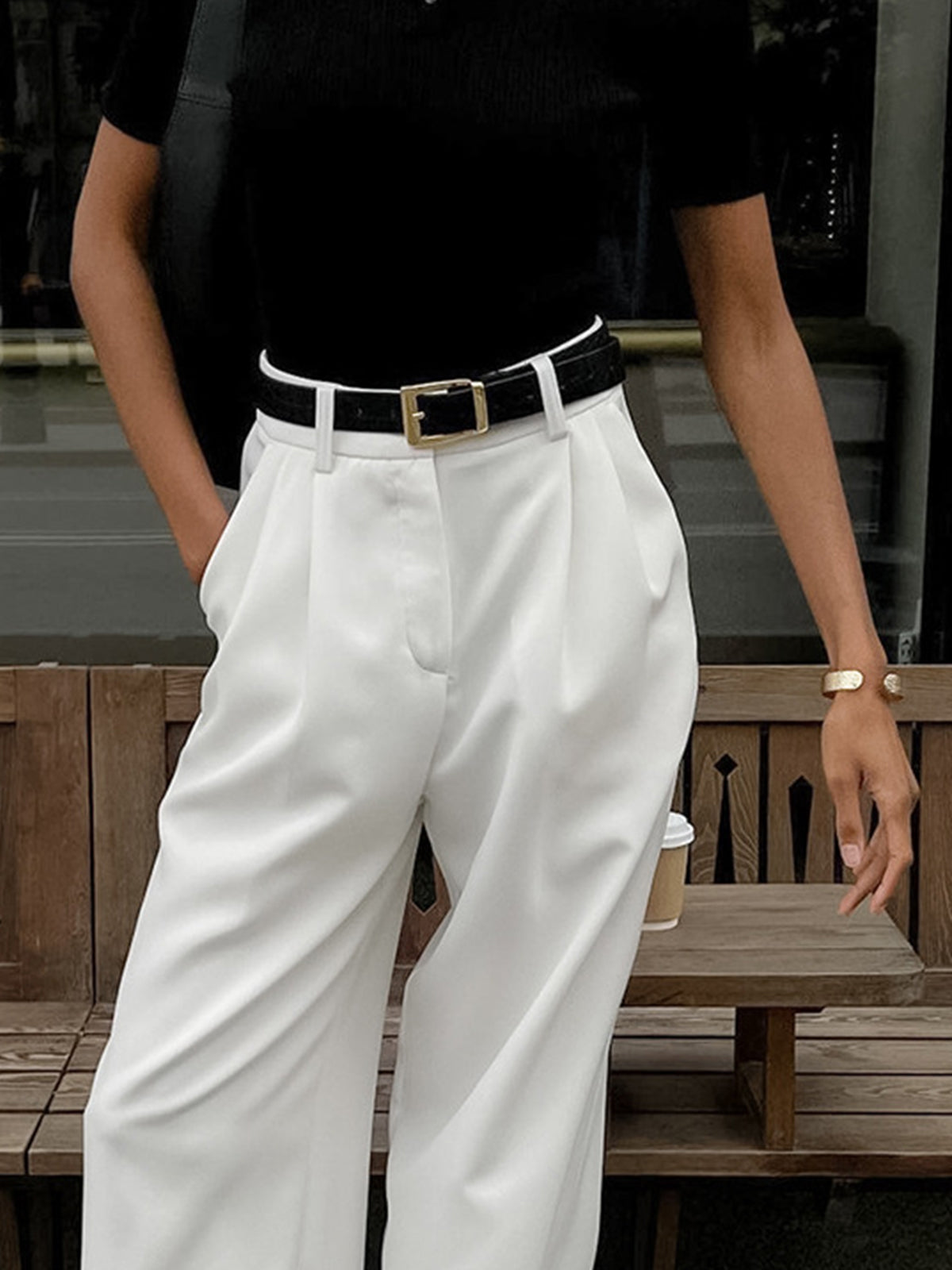 Heidi-Mode | Elegante Hose mit Weitem Bein Ohne Gürtel