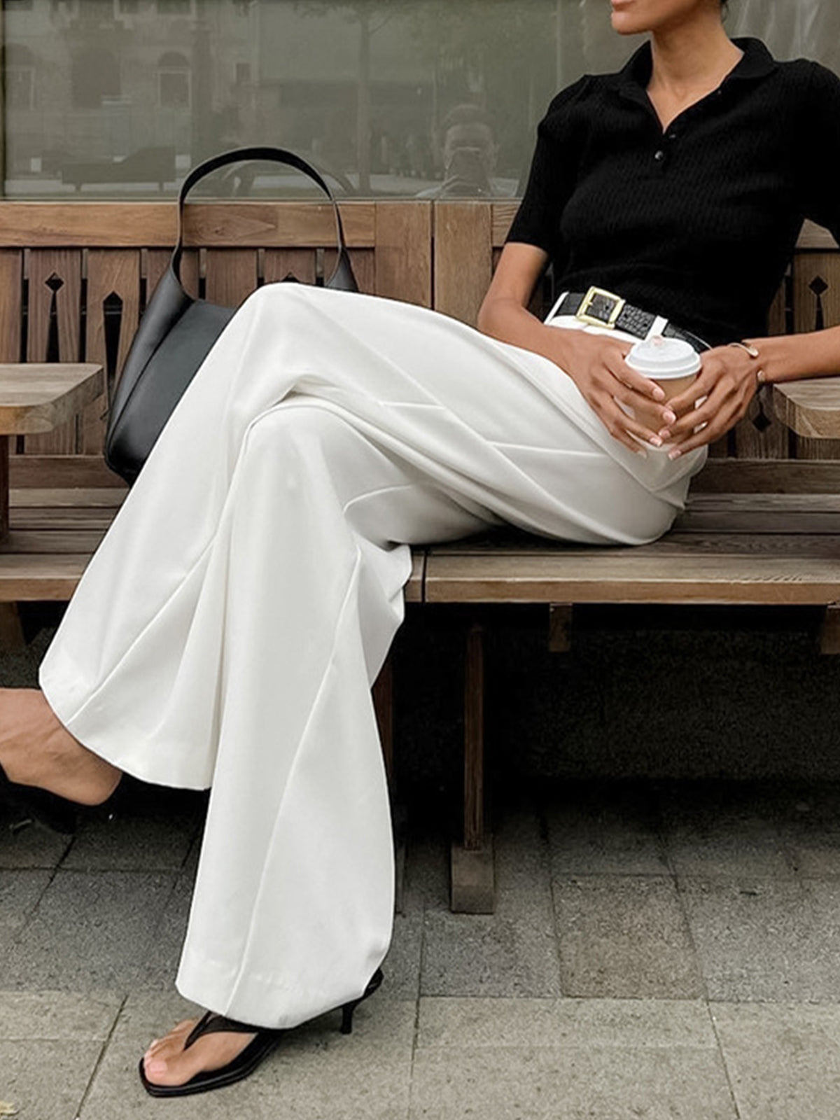 Heidi-Mode | Elegante Hose mit Weitem Bein Ohne Gürtel