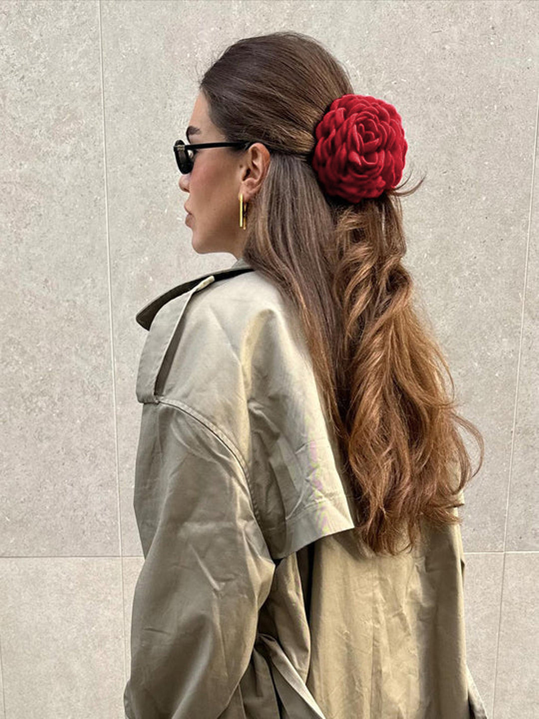 Heidi-Mode | Große Haarspange mit Blumenmotiv