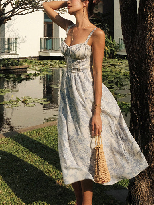 Heidi-Mode | Garten Elegantes Midi Kleid mit Blumenmuster