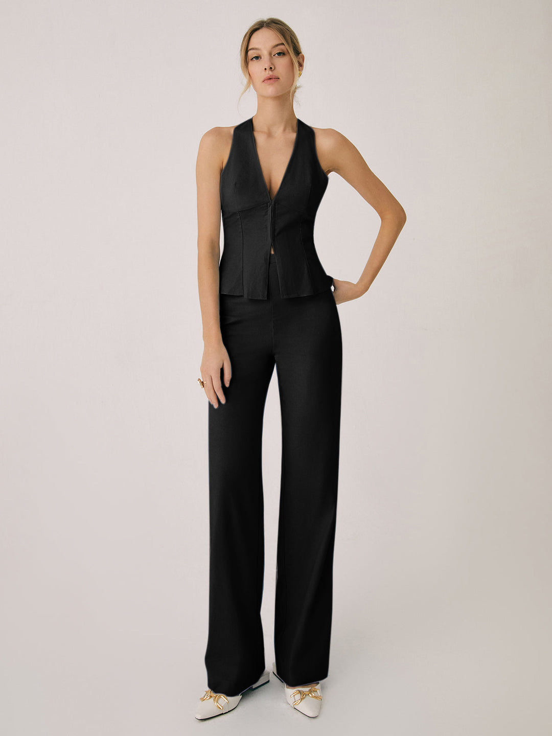 Heidi-Mode | Baumwollweste mit Geraden Beinhosen Set