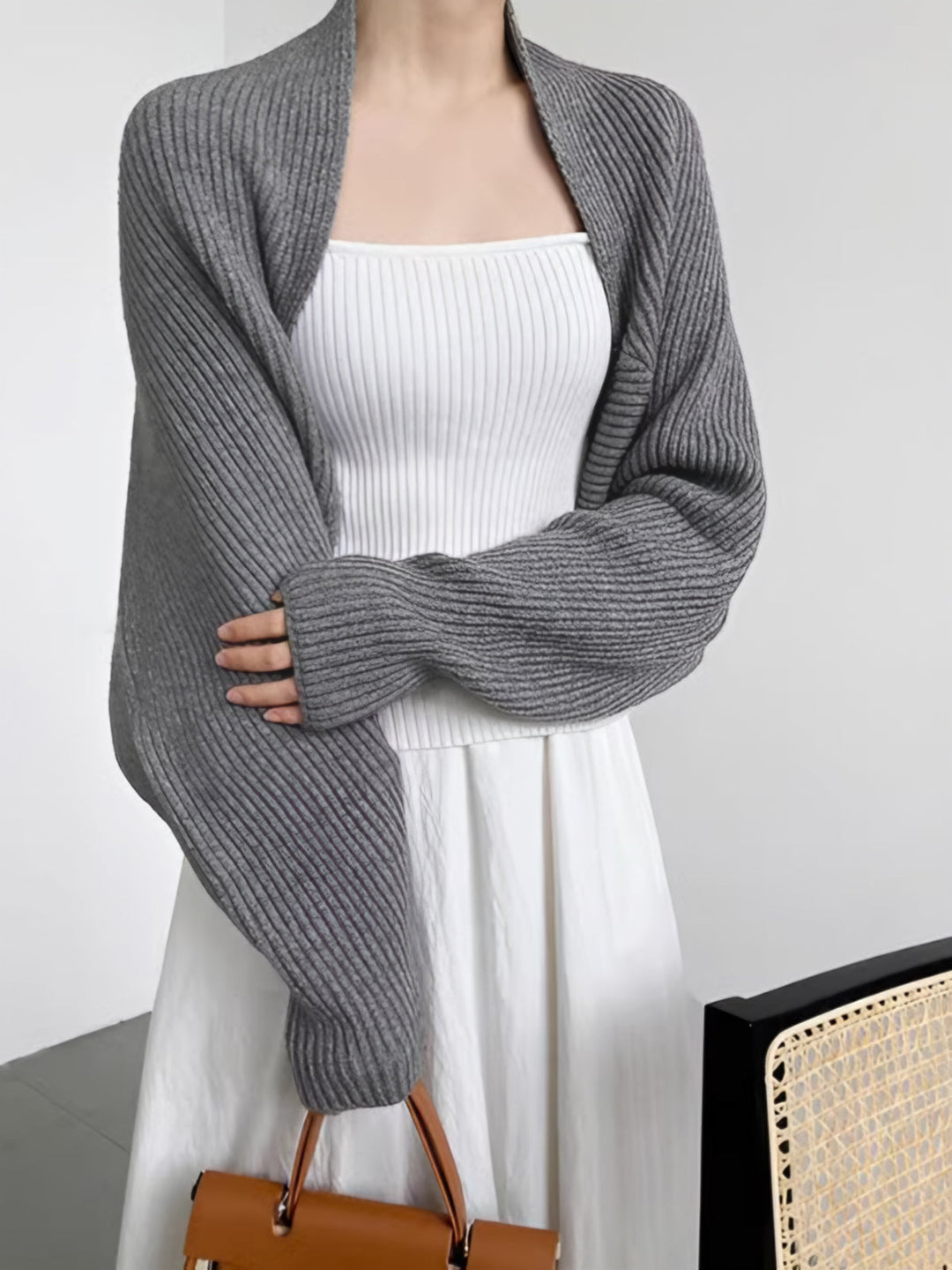 Heidi-Mode | Strick Bolero mit Langen Ärmeln Weich und Modern Perfekt für Layering