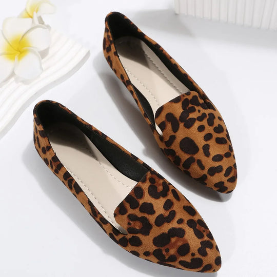 Heidi-Mode | Orthopädische Leopard Spitze Zehen Loafers