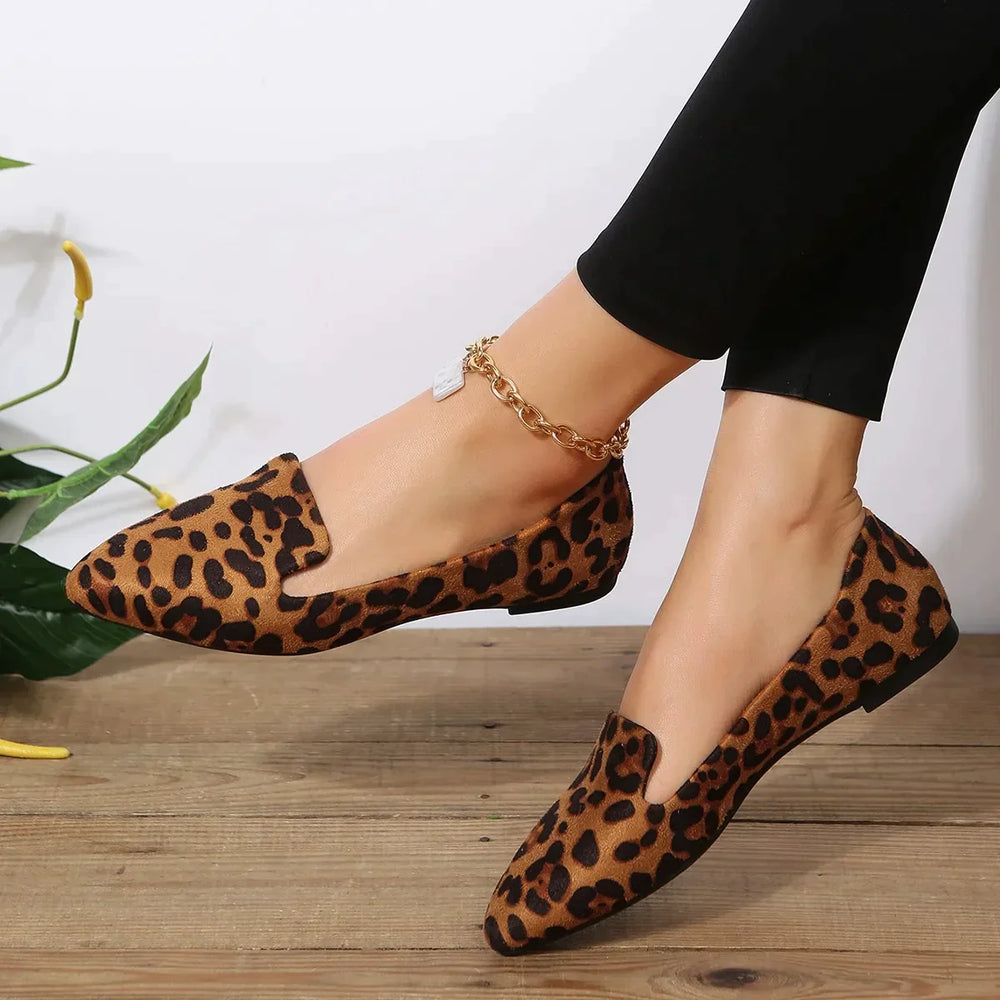 Heidi-Mode | Orthopädische Leopard Spitze Zehen Loafers