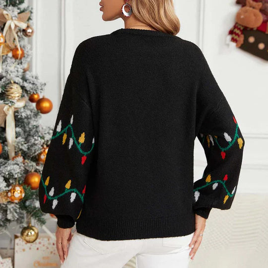 Heidi-Mode | Frauen Weihnachtslichter Muster Pullover