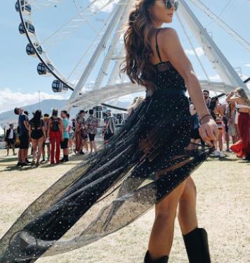 Heidi-Mode | Stern Schwarz Netz Transparent Ärmelloses Maxi Kleid