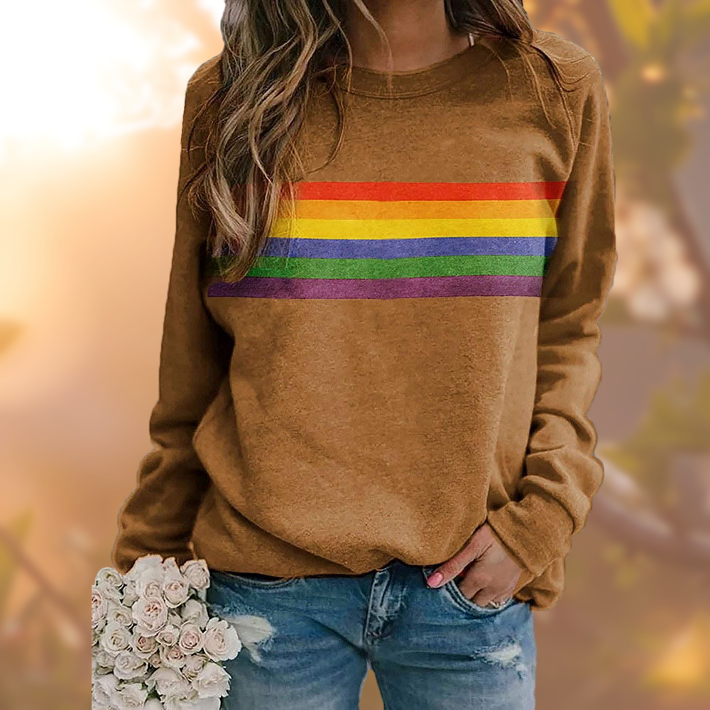 Heidi - Weicher Baumwollpullover mit Regenbogenmuster