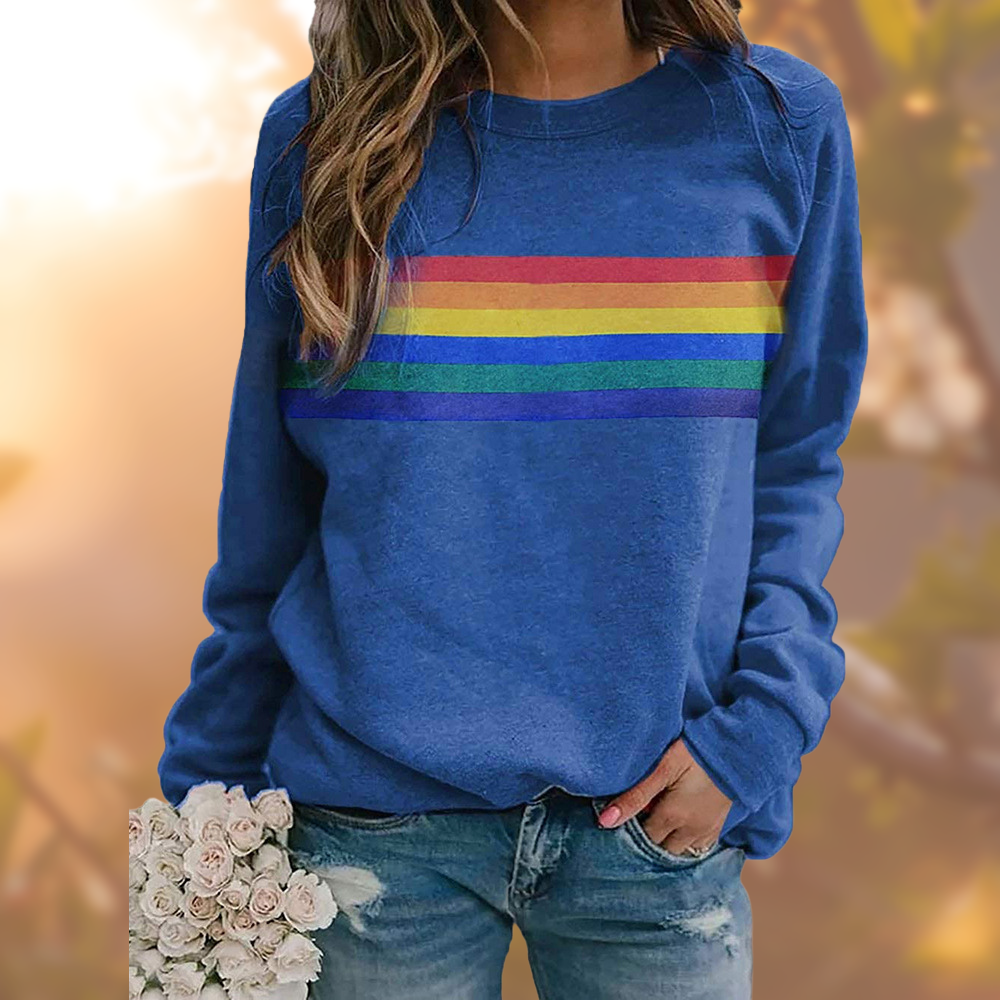 Heidi - Weicher Baumwollpullover mit Regenbogenmuster