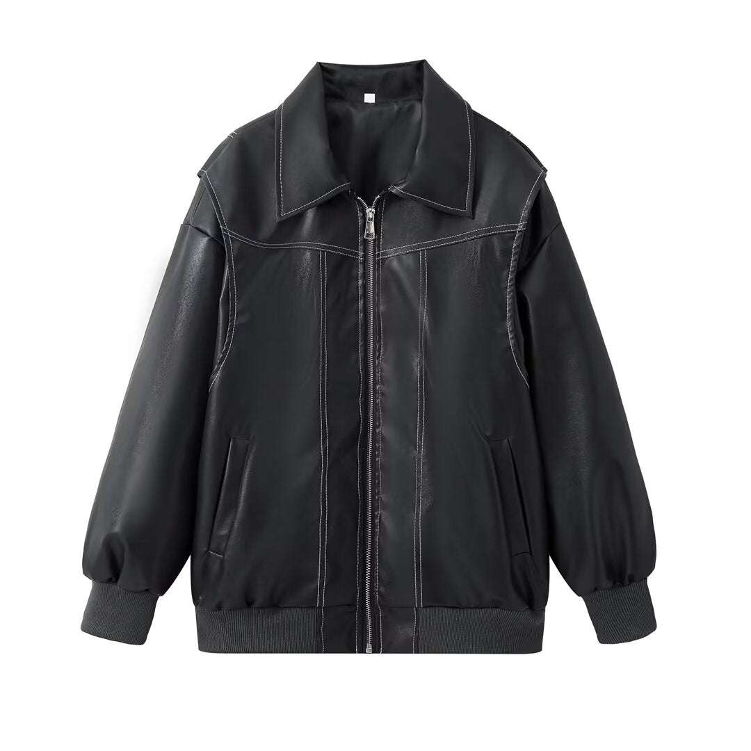 Heidi-Mode | Oversized Lederjacke