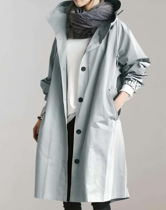 Heidi-Mode | Wasserdichter und Warmer Trenchcoat mit Kapuze