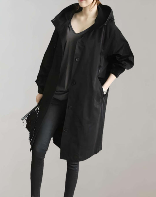 Heidi-Mode | Wasserdichter und Warmer Trenchcoat mit Kapuze