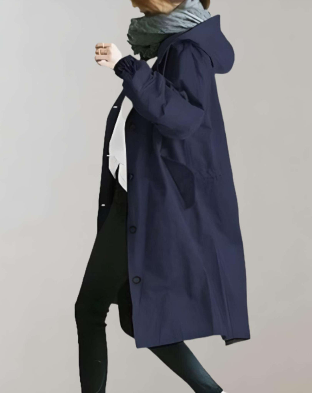 Heidi-Mode | Wasserdichter und Warmer Trenchcoat mit Kapuze