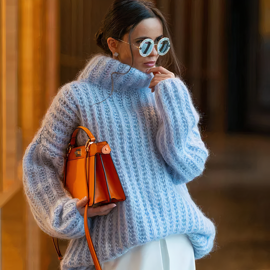 Heidi-Mode | L Flauschiger Strickpullover